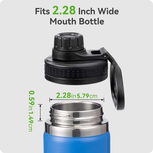 Spout Lid for Hydro Flask 12 16 18 20 32 40 64 oz Wide Mouth Bottles Accessory– Leak Proof BPA Free Replacement Cap with Handle, Compatible with HydroCell ThermoFlask Takeya Iron Flask Simple Modern