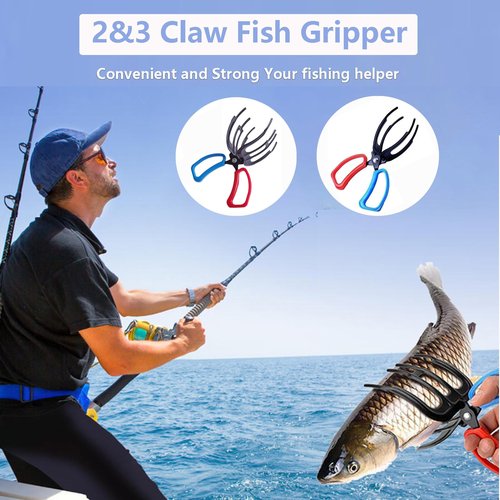 HMPBEFU 3&2 Claw Fish Gripper, Metal Fish Pliers Control Clamp, Secure Grip on Diverse Freshwater Fish, Have for Fishing Tackle Enthusiasts