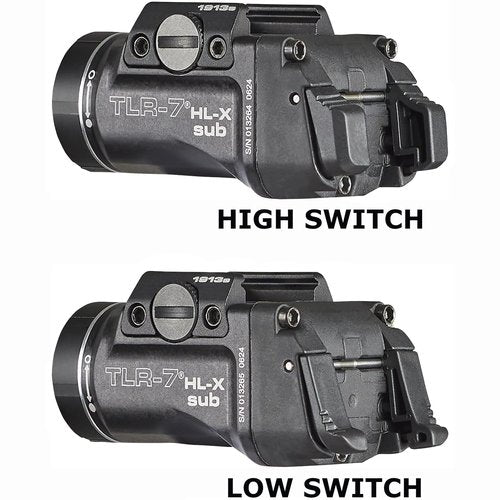 Streamlight 69505 TLR-7 HL-X sub USB 1000-Lumen Rechargeable Rail-Mounted Weapon Light Designed Exclusively for Select 1913 Short Railed Subcompact Models, Includes Mounting Kit with Keys, Black