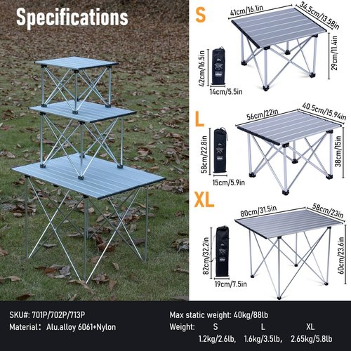 iClimb 4 Adjustable High Back Anti-Sinking Chair (2 Black and 2 Green) and 1 Light Folding Table Bundle for Adults Outdoor Beach Backpacking Hiking Camping Beach Concert
