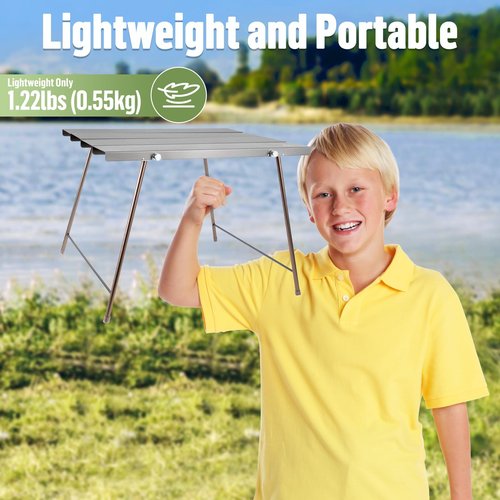 Night Cat Camping Table Folding: Small Portable Lightweight Table for Camp Outdoor Picnic Backpacking Aluminum