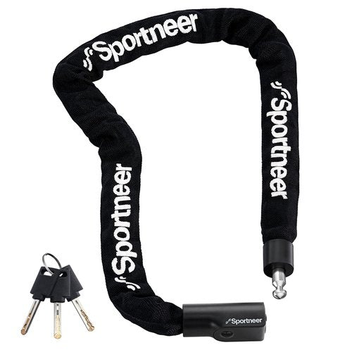 Sportneer 6mm Thick High Security Anti Theft Bike Chain Lock with Keys - 3.2ft Long Heavy Duty Anti for Bike, Motorcycle, Bicycle, Door