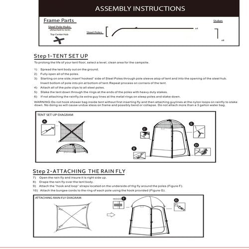Shower Tent, Privacy Dressing Room, Camping Shelter, or Portable Toilet Stall with Water Bag for Camping, Beach