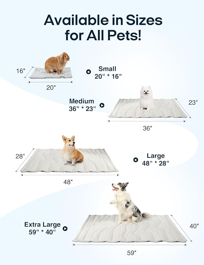 ZonLi Dog Cooling Mat, 59" x 40"Extra Large, Reversible Cooling Pad for Dogs & Cats (Cool & Warm), Durable & Machine Washable, Pet Mat for Crate, Kennel, Bed, Sofa, Arctic Grey