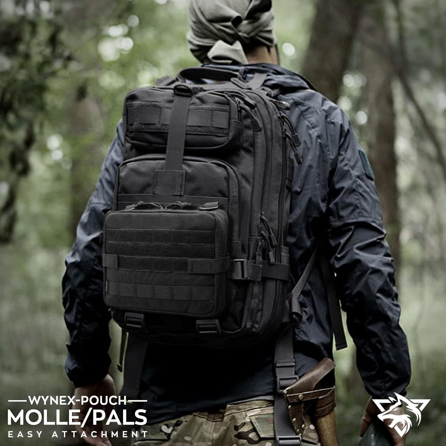 WYNEX Tactical Admin Molle Pouch, Medical EDC EMT Utility Bag Shell Design Attachment Pouches 1000D Nylon Hiking Belt Bags