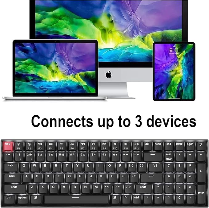 Keychron K4 QMK Wireless Custom Mechanical Keyboard, 96% Layout Bluetooth/2.4G/USB-C Programmable, White Backlit Super Banana Switch NKRO Gaming Keyboard for Mac/Windows/Gamers, Version 3