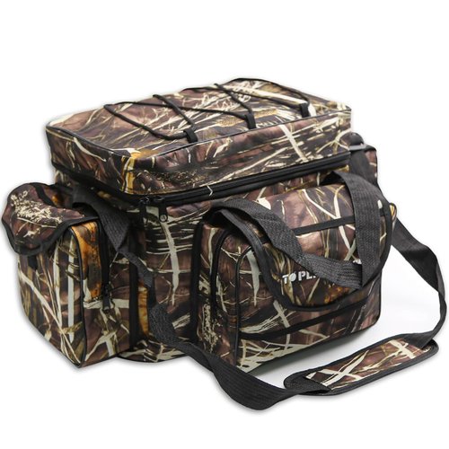 BalanZze Fishing Tackle Bag for Saltwater or Freshwater, Water-Resistant 3600 Tackle Box Bag, Fishing Bags for men 19.68 * 11.81 * 9.84in Camouflage Color