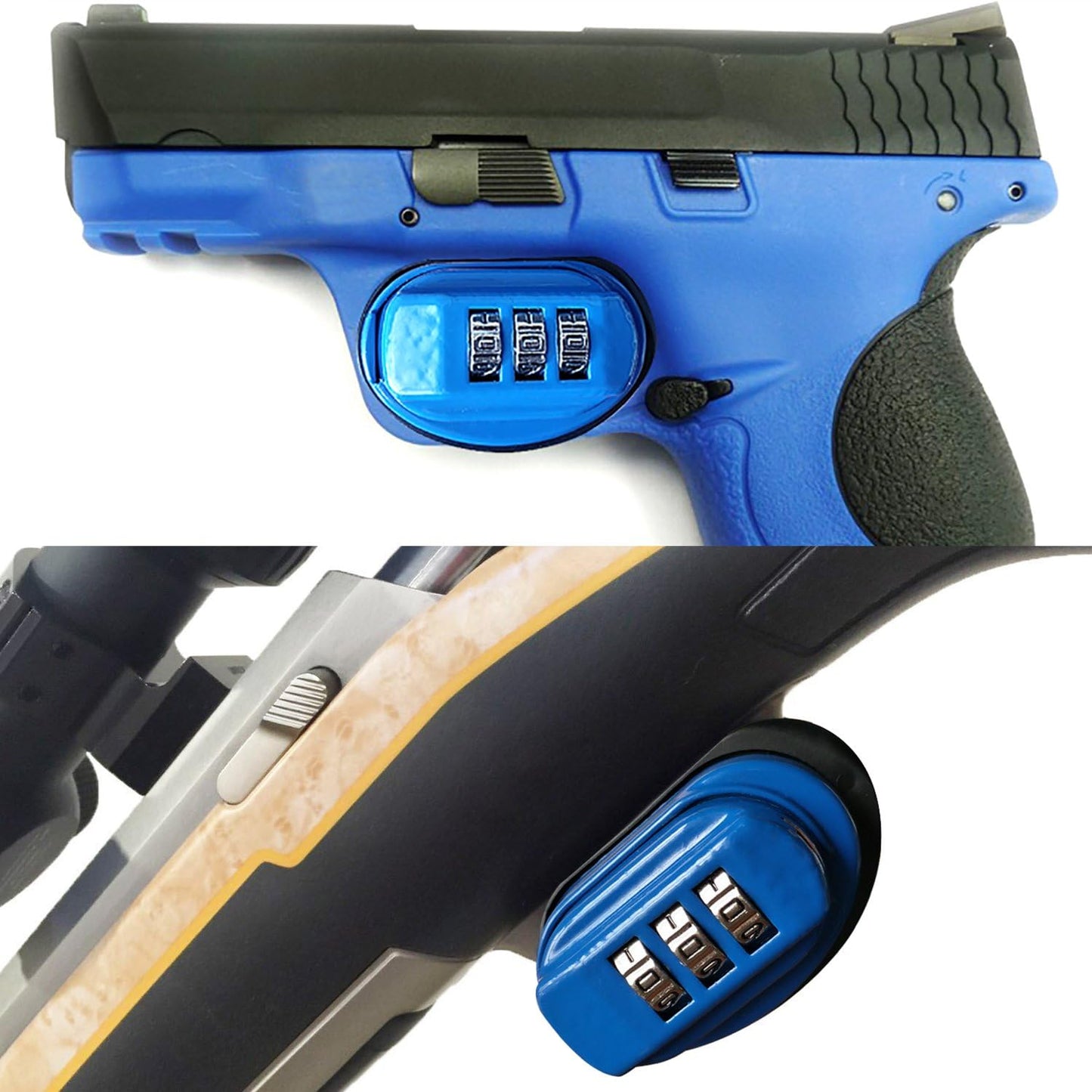 RioRand Trigger Lock 3 Digit Combination Gun Lock Gun Trigger Lock Accessories Blue