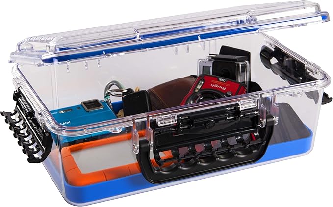 Plano Guide Series 3700 Field Box Waterproof Case, Blue, Large, With Wrist Strap for Boat, Kayak, and Camping, Outdoor Gear Storage & 3440-10 Stowaway (3400 Series)