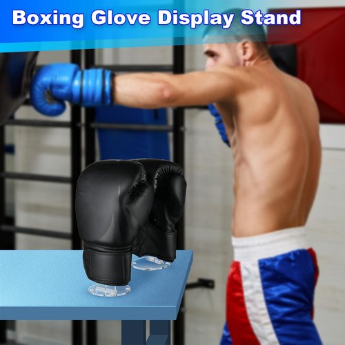 Cosmos 1 Pair Boxing Glove Holder Rack Boxing Gloves Display Stand Sports Gloves Vertical Display Rack Desk Stand, Acrylic Stand & Withstand Design