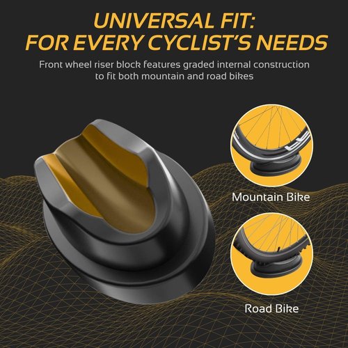 Flexzion Bike Trainer Front Wheel Block - Sturdy Molded Plastic Bicycle Stabilizing Leveling Block Support for Indoor Turbo Trainer Bike Stationary Resistance Training Exercises