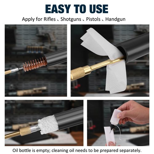 Universal Gun Cleaning Kit for All Caliber Compatible with Pistol Rifle Handgun Shotgun Hunting with Brass Rods and Cleaning Stand