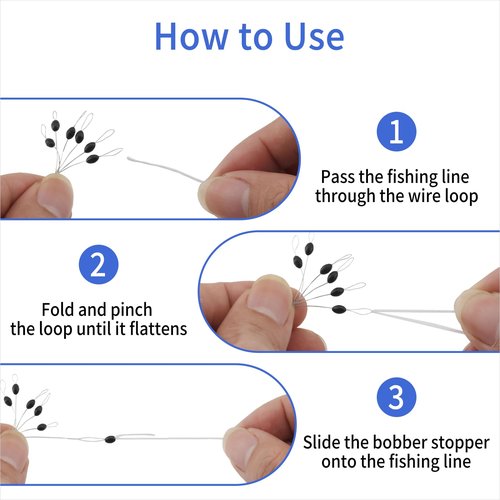 Hufopik 240 Pieces Middle-Sized Fishing Rubber Bobber Beads Stoppers 6 in 1 Black Float Sinker Stops