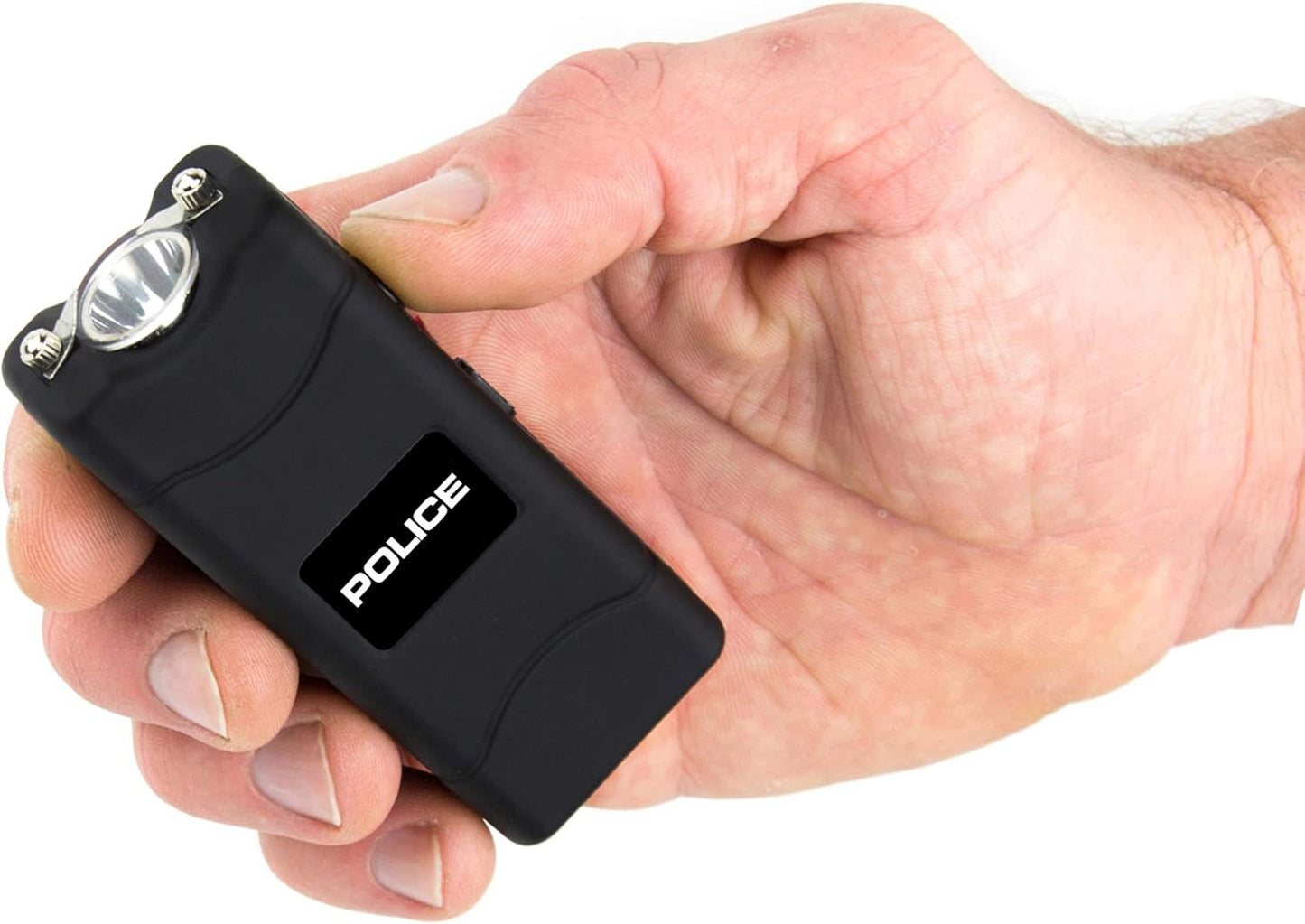 Police Stun Gun for Self Defense 801 – High Voltage Mini Rechargeable with LED Flashlight, Compact & Heavy Duty – Personal Security for Women & Men – Black