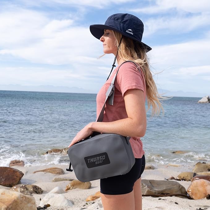 THURSO SURF Waterproof Fanny Pack Dry Bag Floating Pouch Bag Adjustable Waist Strap Keep Your Phone and Valuables Safe/Dry SUP Accessories for Kayaking Paddle Board Snorkeling Boating (Slate)