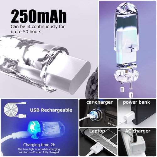 DOKeep USB Mini LED Lantern, 2 Pack Waterproof EDC Keychain LED Flashlight for Camping, Type-C Rechargeable Battery Small Stick Lamp Puck Dog Collar Torch Light (Warm White+Red)