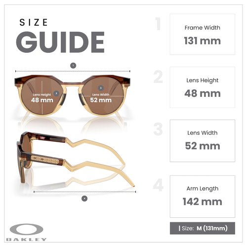 OAKLEY HSTN A 009242A 924207 52MM Dark Amber/Light Curry/Prizm Tungsten Round Low Bridge Fit Sunglasses for Men for Women+ Bundle Accessory Leash Kit, Microfiber Pouch