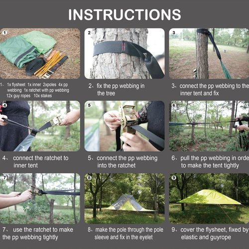 Camping Hammock,Large Hammocks-Portable Camping Hommock for Family Tree Tent,for Outside, Hiking, and Travel (Green)