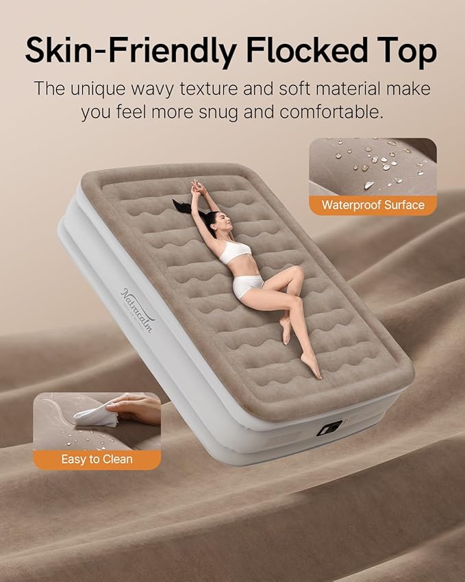 Air Mattress Queen with Built in Pump, Inflatable Mattress, Upgraded Blow up Mattress Queen Size for Home, Guest, Camping, Fast Inflation, Comfort Air Bed, colchon inflable