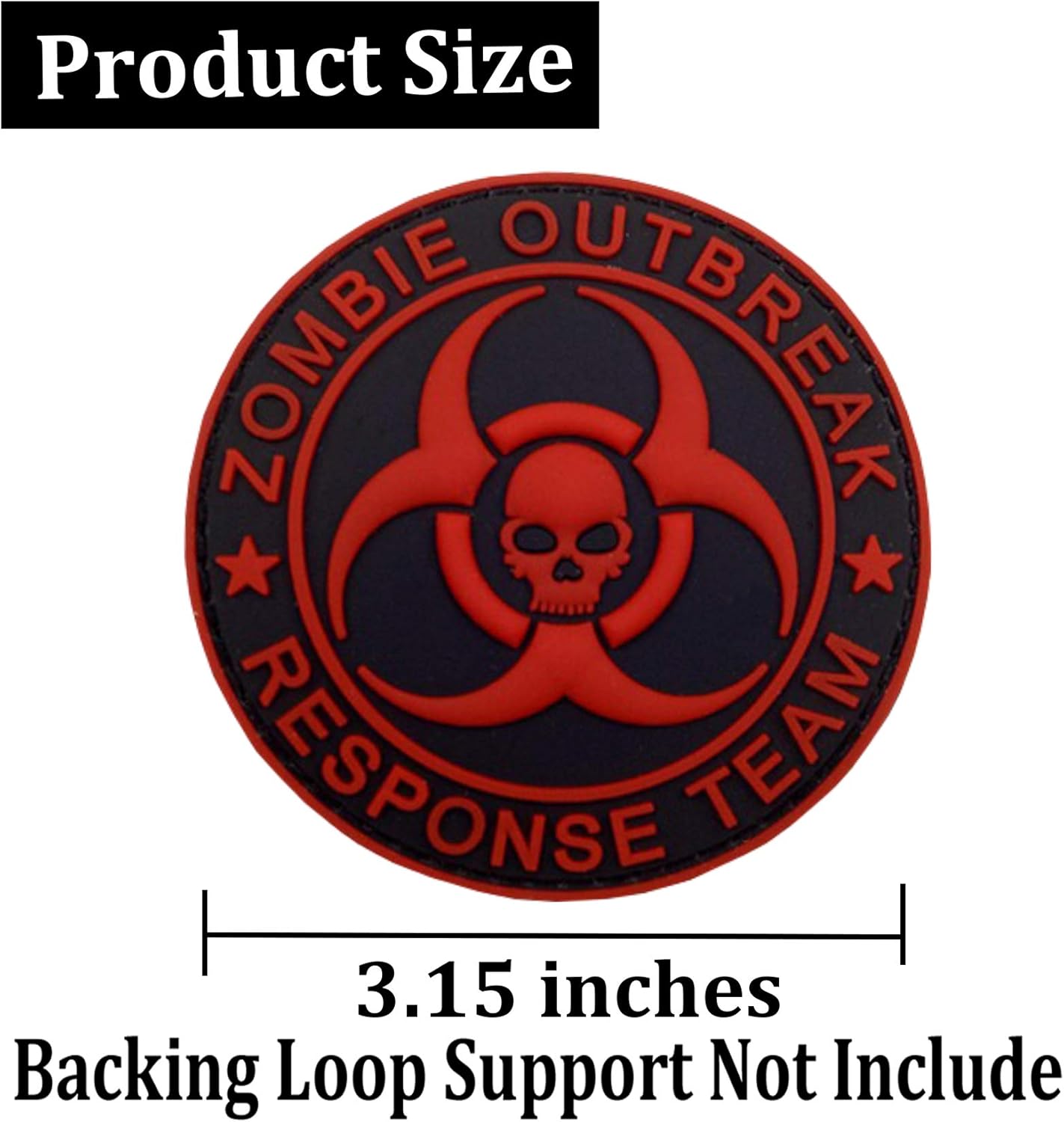 Zombie Outbreak Response Team Patch Biohazard Patches Embroidered Applique Hook&Loop Patch Tactical Patch(Black+Green)