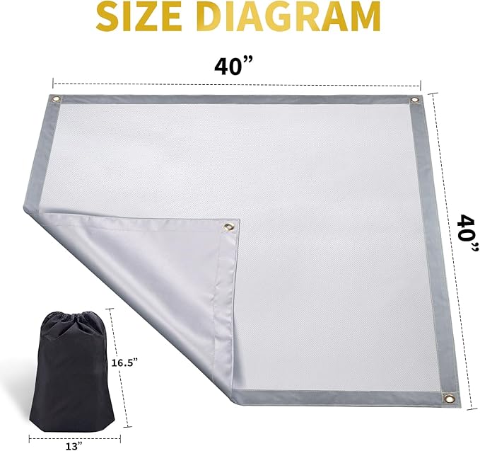 Under Grill Mat, 40 X 40 Inch BBQ Floor Mats, Deck Patio Protector Mat, Indoor Fireplace Mats Fire Pit Mats, Fire Resistant, Water Resistant, Oil Proof, Easy to Clean Reusable Outdoor Grill Mat