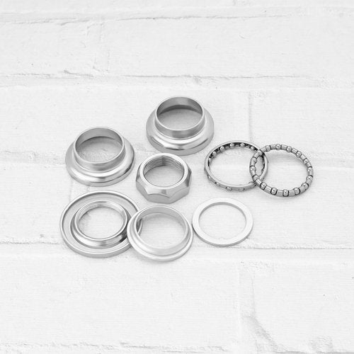 The Lord of the Tools 2 Sets Bicycle Headset Combo Scooter Front Fork Bowl Set for British Fork Scooters Compatible with Dolphin Scooters Silver