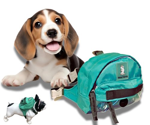 Tailtote Dog Hiking Backpack Harness Lightweight, Adjustable, and Water-Resistant Pet Poopbag Holder for Outdoor Adventures,Puppy Training or Everyday Walks (Small)