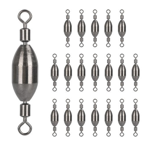 THKFISH Brass Fishing Sinker Swivel, 5 Size Trolling Weights Quick Set Up Lead Sinker with Inner with Swivel Rolling for Saltwater Freshwater,1/32-1/2 OZ