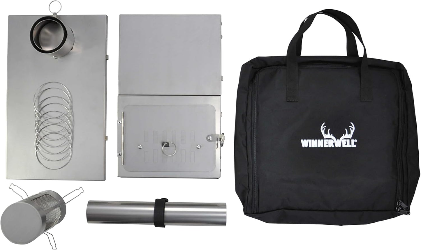 Winnerwell Fastfold Titanium Tent Stove | Ultralight 4 Pound Titanium Wood Burning Stove for Tents and Shelters | Includes Chimney Pipe | Functions as Ultralight Firepan