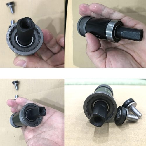 English Square BB Bike Bottom Bracket Set,Square Taper, Aluminum (Black-68x120mm)