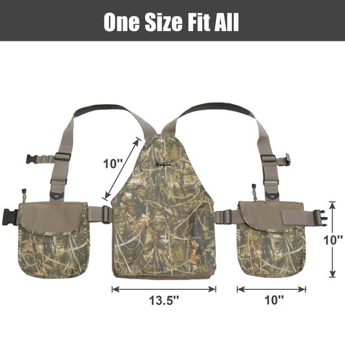 HUNTPAL Upland Hunting Vest Tactical Backpack with Game Pouch, Accessory Pockets, Adjustable Chest Strap and Waist Belt (Waterfowl Camo)
