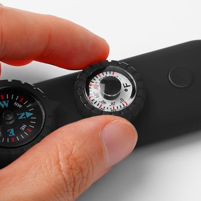 Viriber Whistle Emergency Camping Hiking Survival Whistle，Outdoor Multifunctional Tool with Lanyard,Compass,Thermometer,Ideal for Kayaking, Boating,Climbing