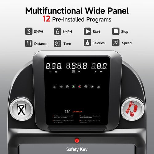 RHYTHM FUN Treadmill with Incline, 8.0 MPH Treadmills for Home with 8% Incline, Foldable Treadmill with Handles, Low Noise Walking Pad for 300 lbs