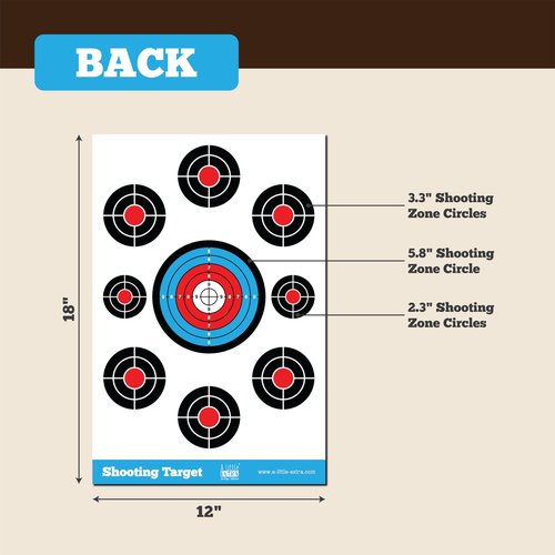 Shooting Targets Paper Bundle - Black blottles & Glasses 12"x18" (Front and Back) - 50 Pack, Indoor & Outdoor Range