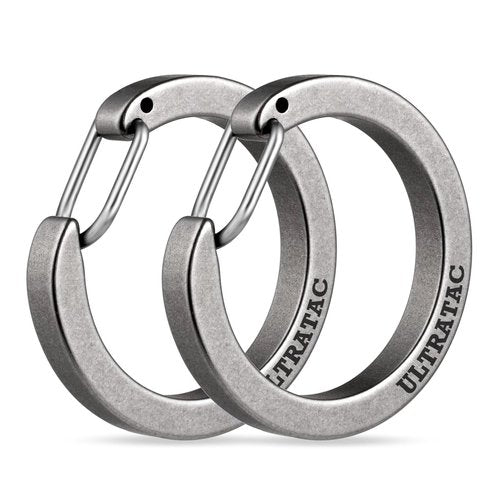 UltraTac 2-Pack Round Carabiner Keychain Clip, Stainless Steel Quick Release Circle Keychain Carabiner Hooks for Keys and EDC Items
