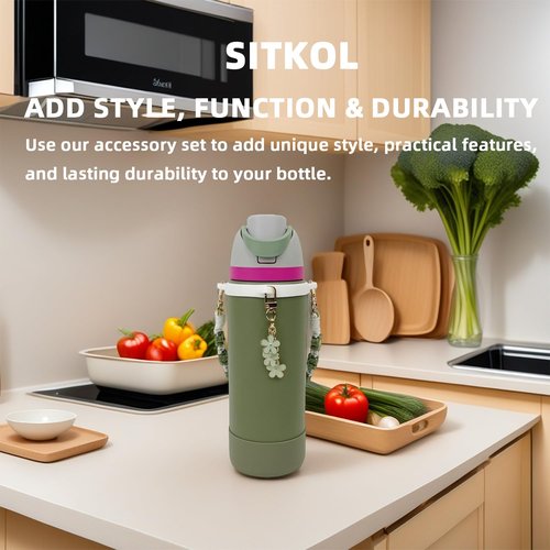 Silicone Boot Set for Owala Water Bottle 24 oz - Includes Water Bottle Handle Strap - Perfect Owala Accessories, Fits Owala Tumbler, Owala Free Sip, for Pink owala (Camo Cool)