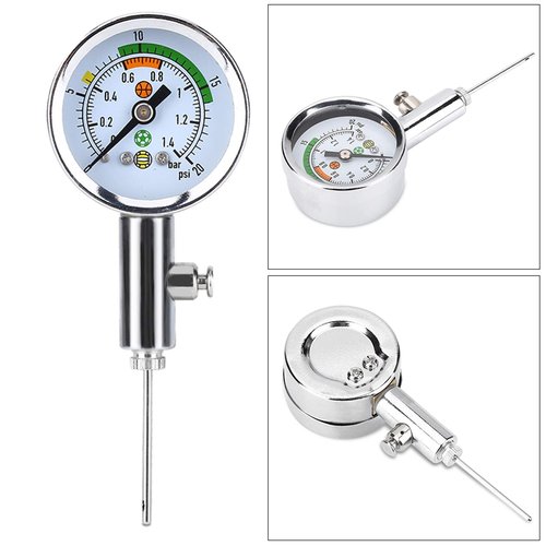 Chazcool Ball Pressure Gauge, Basketball Air Guage, Stainless Steel Accurate Air Pressure Gauge for Football Soccer Basketball Volleyball and Other Balls