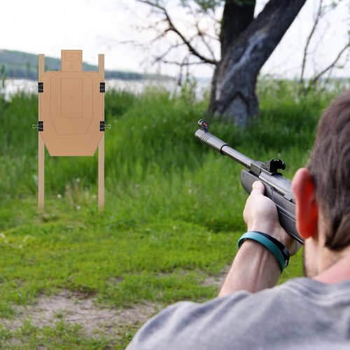 Cardboard Shooting Targets – 20 Pack 30x18 Inch Silhouette Targets with 4 Clips – Heavy-Duty Corrugated for Pistol & Rifle Practice – Pre-Marked Scoring Zones for Range & Training Use