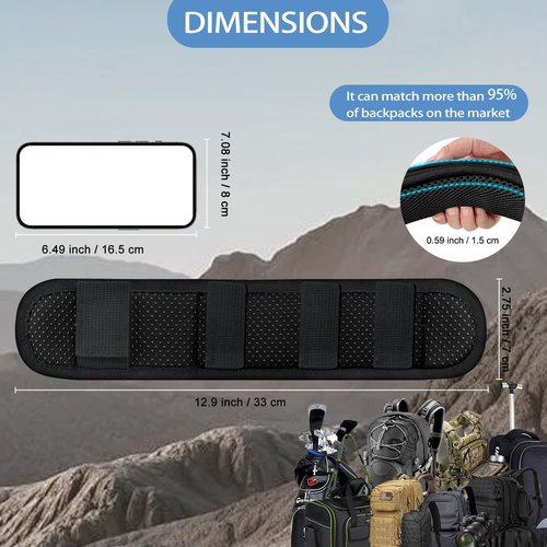 ZINMARK 2Pcs Shoulder Strap Pad, Backpack Strap Pads, Shoulder Pads Cushions for Tactical Vests, Laptop Bags, Messenger Bags, Briefcases, Luggage, Tool Bags, Travel Bags etc, Black