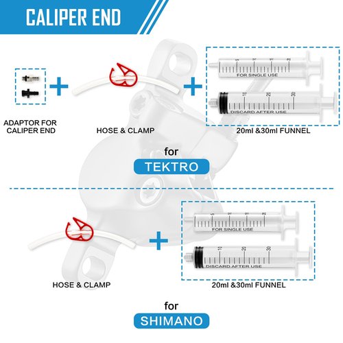 WINFAVO Bike Brake Bleed Kit: for Shimano & Tektro Hydraulic Disc Brakes, Including High Performance Mineral Brake Fluid (100ml)