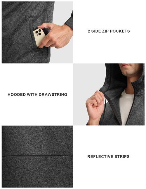 Gopune Men's Tracksuit 2 Pieces Set Hoodie Sweatsuits Full Zip Athletic Jogging Suits Long Sleeve Casual Sports Outfits,Deep Grey,2XL