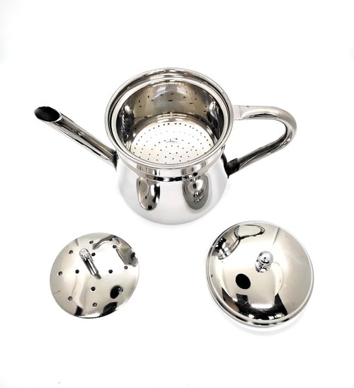 KERAM Percolator Coffee Pot, 13.52 fl oz / 400 ml, 6-8 Cup Capacity, Stainless Steel, portable coffee maker for camping pour over non electric