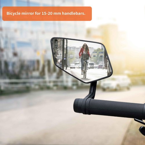 Homieway Bike Mirror for Handlebar,HD Glass Lens Bicycle Mirror, Scratch Resistant and Fall Resistant Handlebar mirror, Adjustable E-bike Rear View Mirrors, Bar End Cycle Mirror Left (0.59-0.7in)