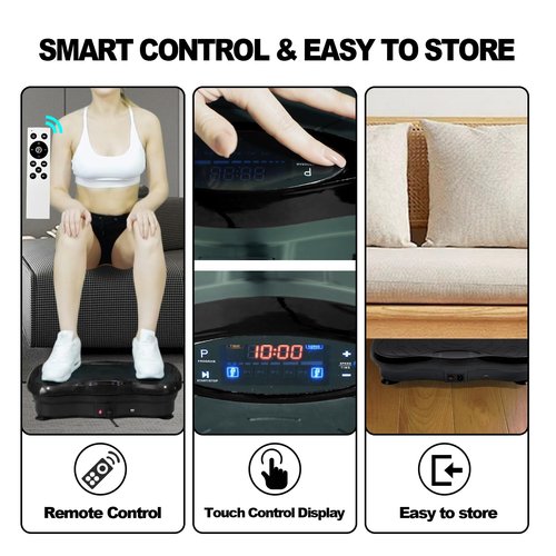 COSTWELL Vibration Plate Exercise Machine Whole Body Workout Vibration Fitness Platform Vibrating Exercise Board for Weight Loss. Home Gym Training Equipment with Resistance Bands. (Black)