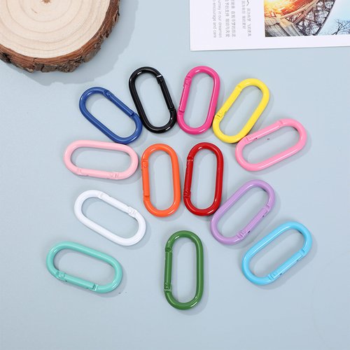 WTYONZEL 16 Pcs Cut Carabiners Clip,Oval Shape Carabiner Keychain Clip Aluminum Hook Accessories Snap Link Key Chain Ring Hook(Colorful)
