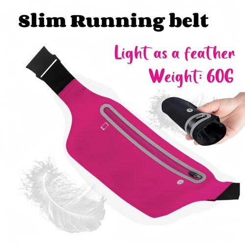 YITORMAN Slim Running Belt,Running Waist Packs,iPhone Running Belt,Money Belt for Running Workout Jogging,Walking,Travel Money Belt Running Gift Gear Accessories(Black) (Rose)