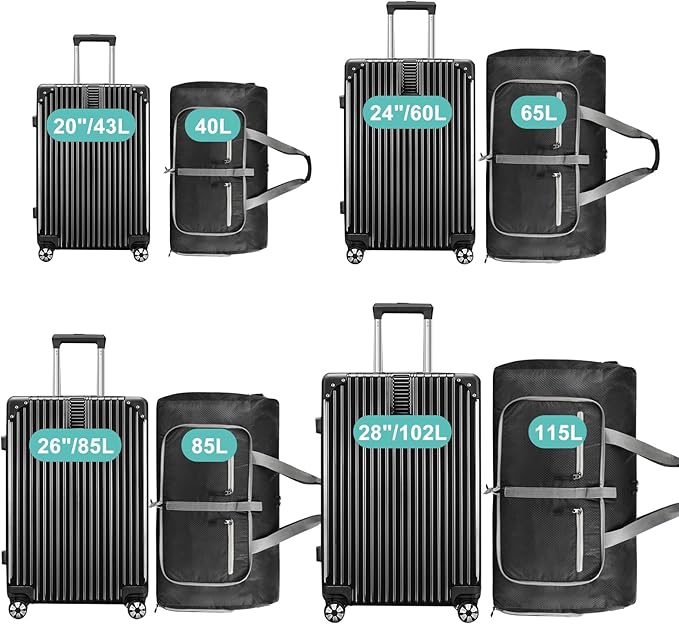 Dimayar Travel Duffle Bag for Men Women - Foldable Duffel Bag with Shoes Compartment - Overnight Bags Waterproof & Tear Resistant(40L,Black)