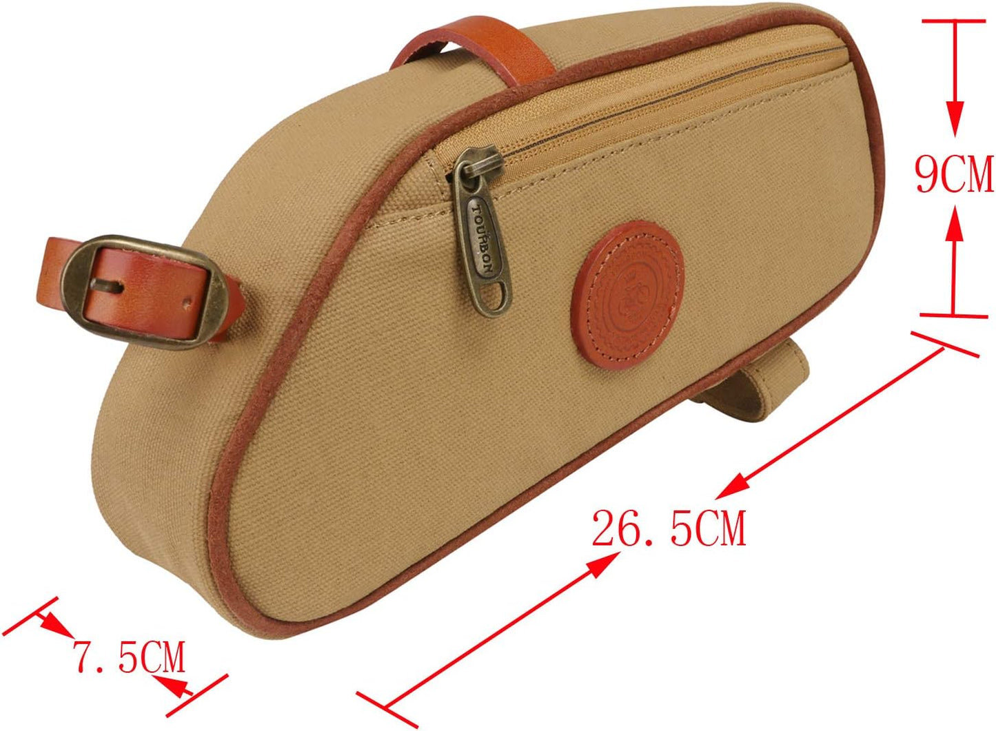 TOURBON Canvas Cycling Pouch Bicycle Frame Triangle Bag Bike Under Top Tube Bag Corner Storage
