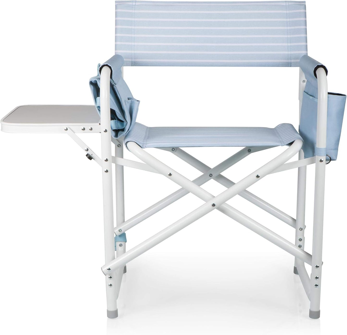 Picnic TIME Outdoor Directors Chair with Side Table, Beach Chair for Adults, Camping Chair with Table
