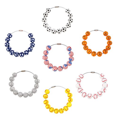 LIGHUFEIC Charms for Bogg Bag and Simply Southern Tote,Wooden Beads Accessories Charm for Beach Tote Bag-Accessories for Customizing Your Bag(independence Day)